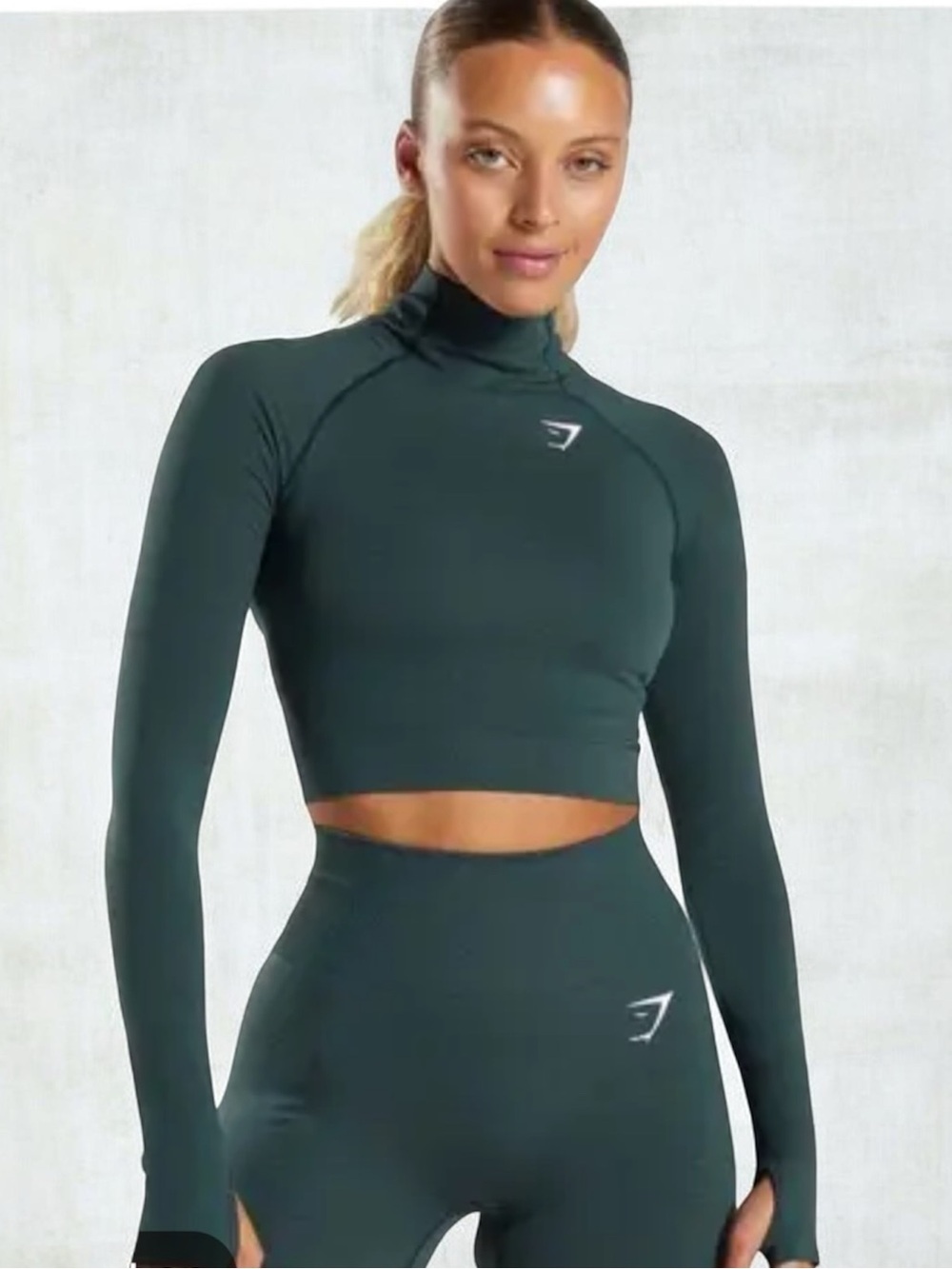 Gymshark Vital Seamless 2.0 hi neck flex athletic  Atleisure crop top EC!!